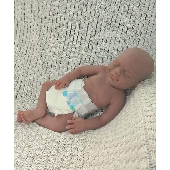 6.82lbs Full Body Platinum Silicone Reborn Baby Boy Doll 45cm Sleeping Newborn - Picture 1 of 16